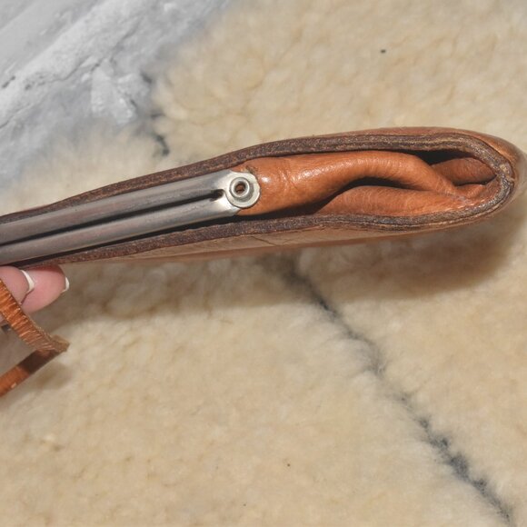 Vintage ANN TAYLOR Croc Embossed Leather Long Crossbody Mini Bag Made in Italy - Picture 6 of 10